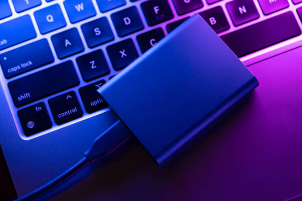 External SSD drive for storing information, personal data.